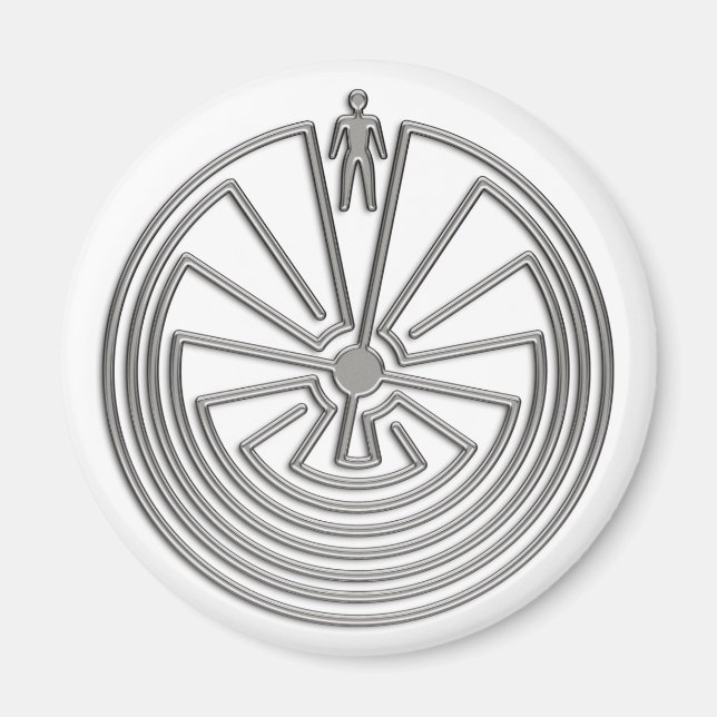 Aimant L'homme dans le Maze - argent (Devant)