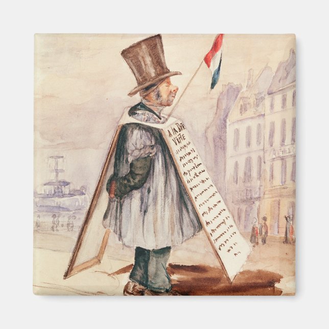 Aimant L'homme du tableau de sandwich, Boulevard du Templ (Devant)