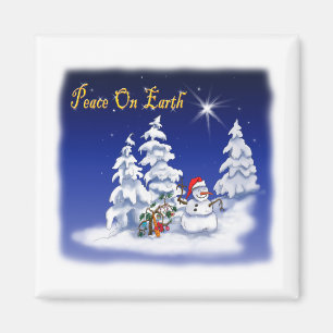 Aimant L'homme neige d'hiver paix sur Terre