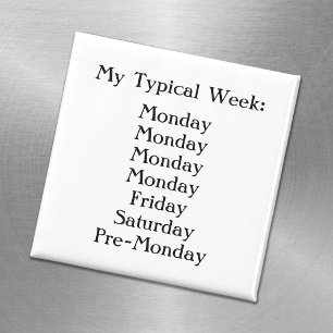 Aimant L'humour du bureau noir et blanc