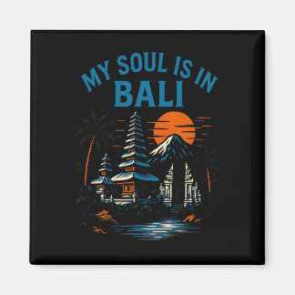 Aimant Li Palm Trees My Soul Is In Li Vintage Womens Beac