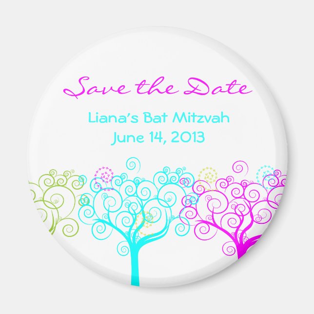 Aimant Liana Claire Bat mitzvah Enregistrer la date (Devant)