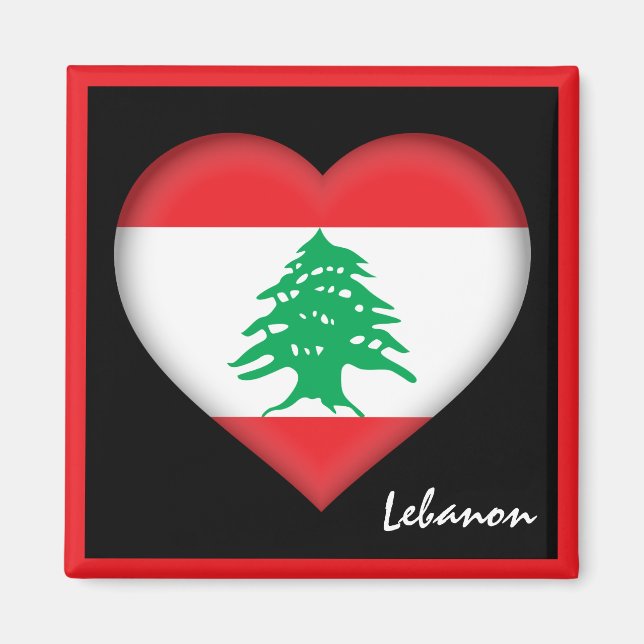 Aimant Liban drapeau & Liban Voyage de coeur Liban/sport (Devant)
