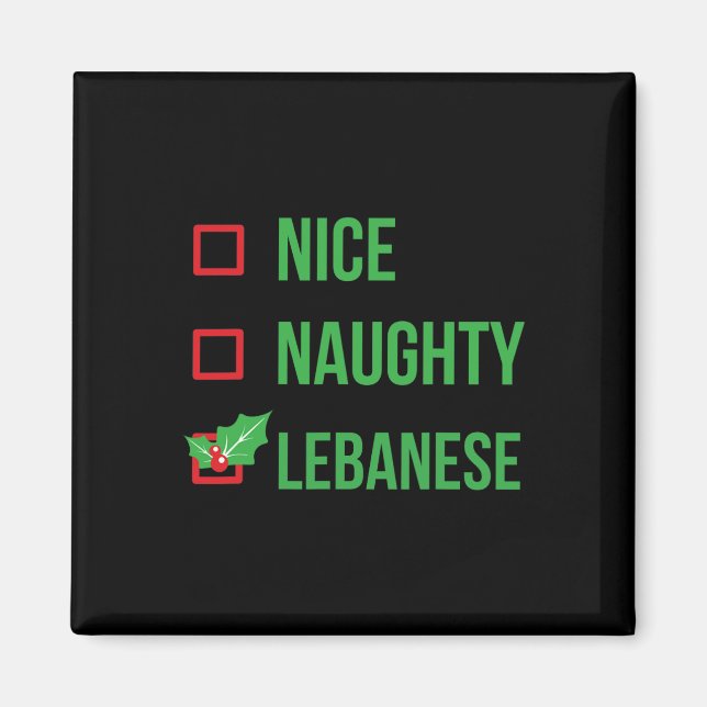 Aimant Libanais Drôle Liban Pyjama cadeau de Noël 1 (Devant)