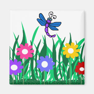 Aimant Libellule avec l'aimant de fleurs