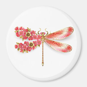 Aimant libellule de fleurs avec sakura de bijoux