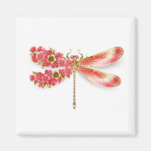 Aimant libellule de fleurs avec sakura de bijoux