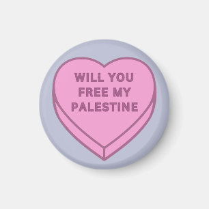 Aimant Libérez-vous ma Palestine ? Cute Candy Coeur doux