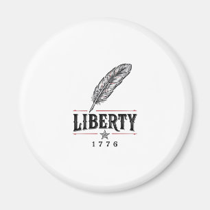 Aimant Liberté 1776 Dessin vectoriel de plume patriotique