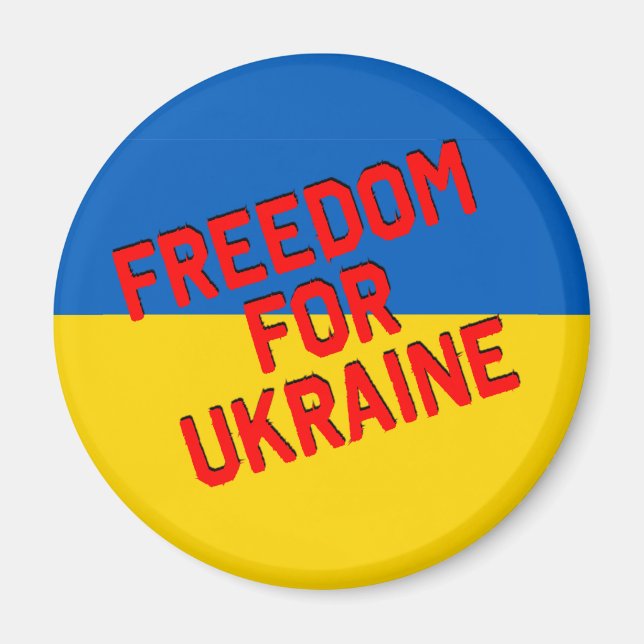 Aimant LIBERTÉ POUR L'UKRAINE avec drapeau (Devant)