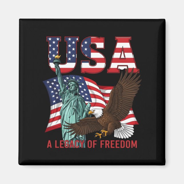 Aimant Liberté usa graphique patriotique 4 juillet long (Devant)