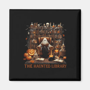 Aimant Librairie Halloween Vintage Éffrayant Bookish Haun