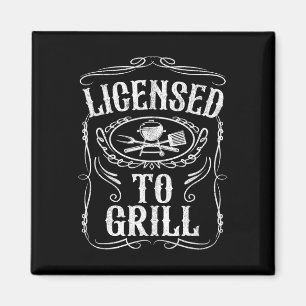 Aimant Licence Pour Griller Funny Bbq Fête des pères De G