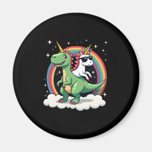 Aimant Licorne Arc-en-Ciel Chevauchant T rex - Garçons Fi