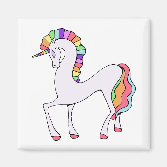 Aimant Licorne arc-en-ciel mignonne  (Devant)