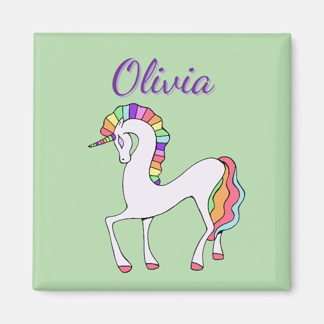 Aimant Licorne arc-en-ciel mignonne  (Devant)