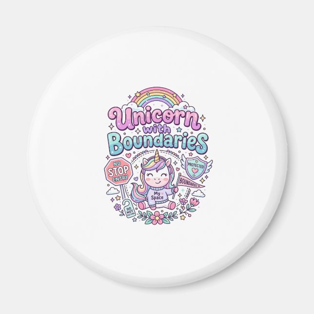 Aimant Licorne avec Charme de Vêtements Limites Graphique (Devant)