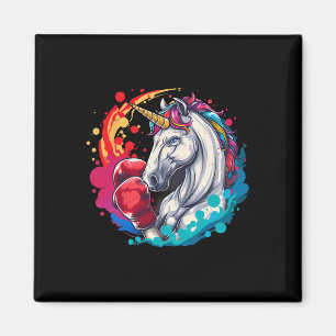 Aimant Licorne Boxeuse Avec Gants De Boxe Kickboxing Drôl