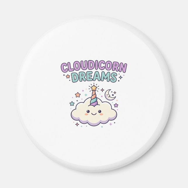 Aimant Licorne Cloudicorn Rêves Tendance Graphique Tee De (Devant)