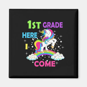 Aimant Licorne de rentrée scolaire Bonjour premier jour d