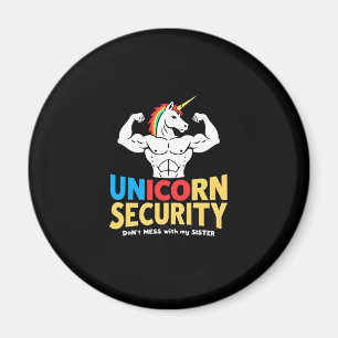 Aimant Licorne de sécurité drôle de frère Ne plaisante pa