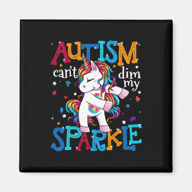 Aimant Licorne de sensibilisation à l'autisme pour les en (Devant)