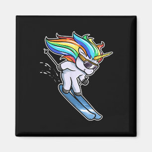 Aimant Licorne de ski alpin descente slalom ski skieur