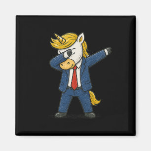 Aimant Licorne Drôle de Dab Trump Patriotique Dab Pose Ét
