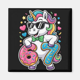 Aimant Licorne drôle de mème Filles Enfants Six Sept 6-7