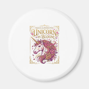 Aimant Licorne en fleurs design élégant Zazzle_1