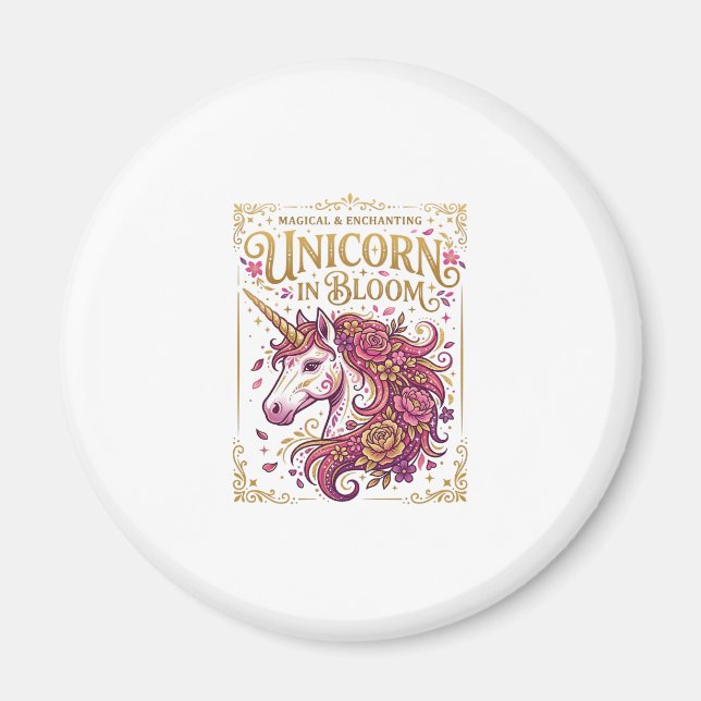Aimant Licorne en fleurs design élégant Zazzle_1 (Devant)