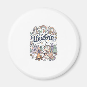 Aimant Licorne Feu de camp Licorne Autocollant vectoriel