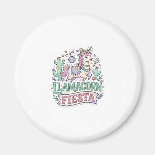 Aimant Licorne Llamacorne Fiesta Vecteur Premium POD Artw