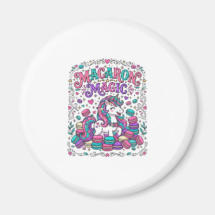 Aimant Licorne Macaron Magie Coloré Marché Artwork