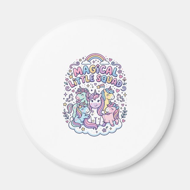 Aimant Licorne Magical Little Squad Conception Graphique  (Devant)