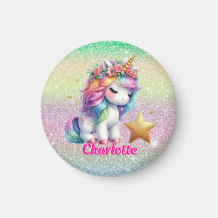 Aimant Licorne magique étoile scintillante