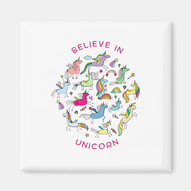 Aimant Licorne Magique Kawaii (Devant)