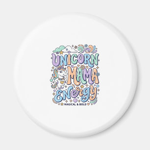 Aimant Licorne Maman Énergie Kawaii Design Vectoriel_1