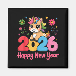 Aimant Licorne Mignonne 2026 Année du Cheval Bonne Année