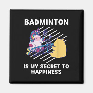 Aimant Licorne Mignonne De Badminton Est Mon Secret Au Bo