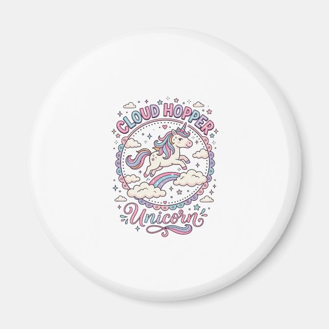 Aimant Licorne Nuage Sauteur Licorne Enjouée Cadeau Migno (Devant)