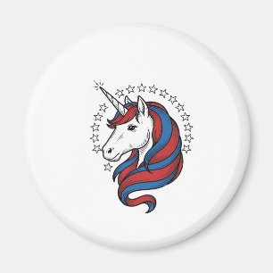 Aimant Licorne Patriotique Gravure Vintage Design Vectori