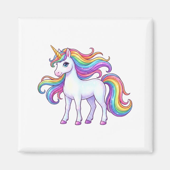 Aimant Licorne pour filles licorne arc-en-ciel mignon mag (Devant)