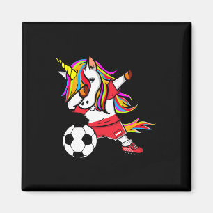Aimant Licorne qui Dabbe Autriche Footll - Drapeau Autric
