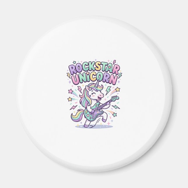 Aimant Licorne Rockstar Licorne Charmant Vêtements Graphi (Devant)