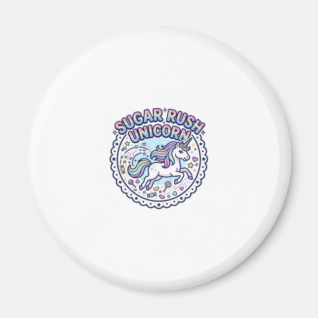 Aimant Licorne Sugar Rush Licorne Drôle Cadeau Mignon Des (Devant)