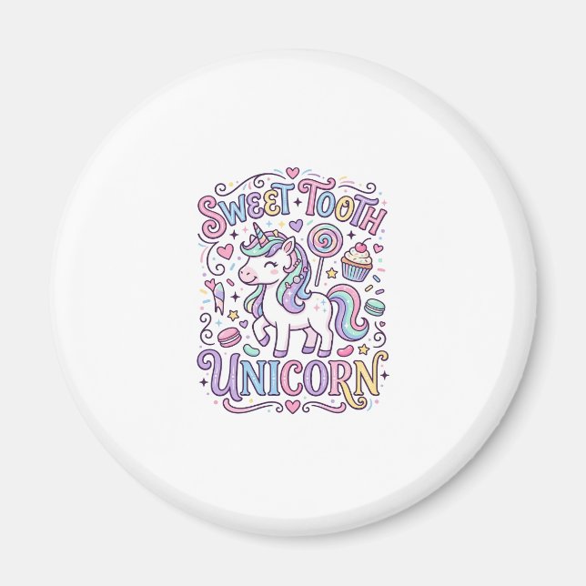 Aimant Licorne Sweet Tooth Licorne Conception de Merch Or (Devant)