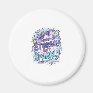 Aimant Licorne Tempétueux mais Étincelant Rétro Style Cad