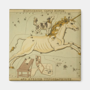 Aimant Licorne vintage de Monoceros d'astrologie
