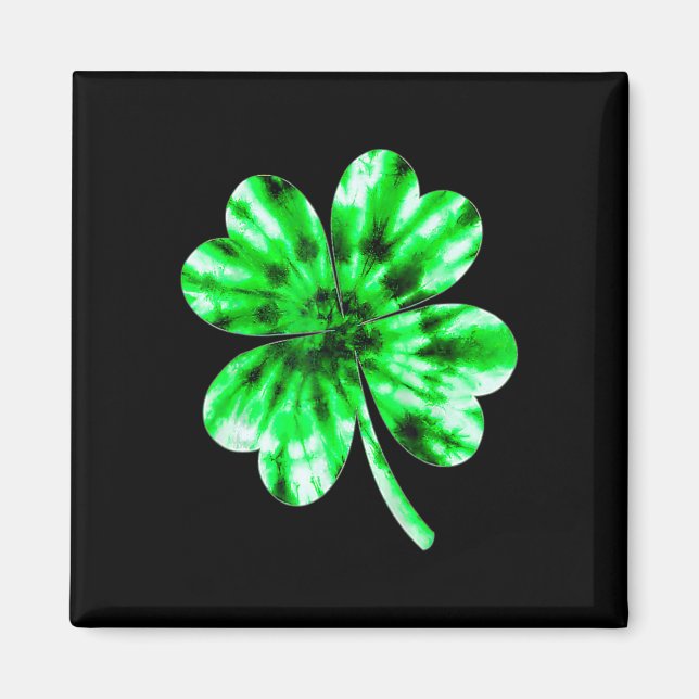 Aimant Lien Tie Dye Trèfle Irlandais Joyeuse Fête de la S (Devant)
